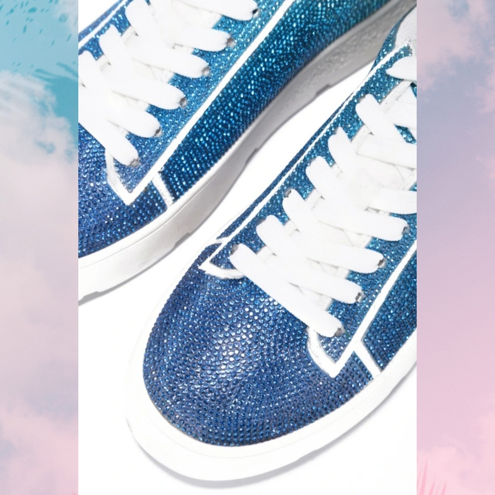 💙Blue Ombre Rhinestone Sneaks💙 - Picture 3 of 9